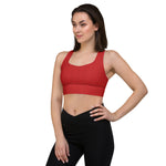 Load image into Gallery viewer, Fire Red Longline Sports Bra
