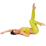 Load image into Gallery viewer, Lime Green Longline Sports Bra
