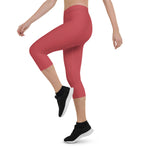 Load image into Gallery viewer, Strawberry Red Low Waist Capri
