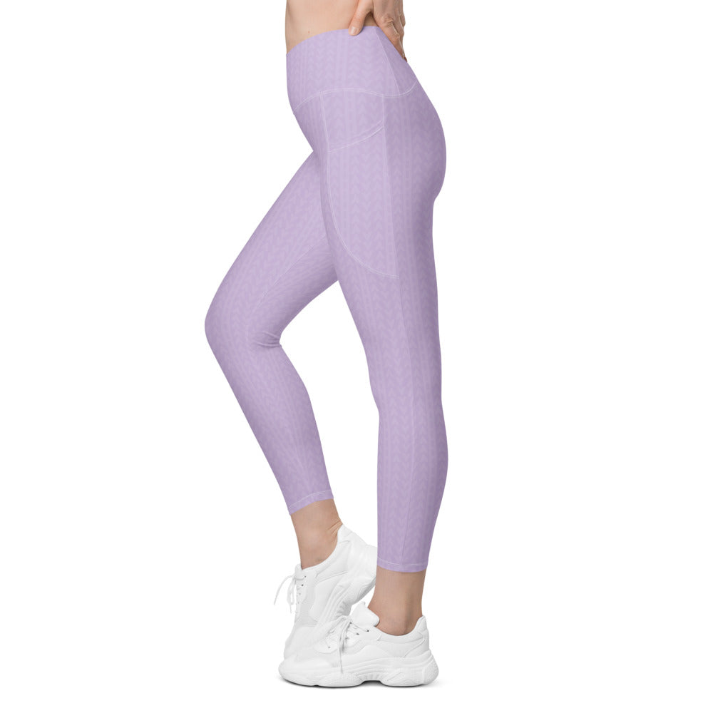 Orchid Fedora High Waisted Crossover Leggings with Pockets