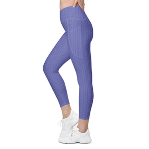 Lavender Bloom High Waisted Crossover Leggings with Pockets