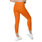 Load image into Gallery viewer, Tiger Orange High Waisted Crossover Leggings with Pockets
