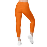 Load image into Gallery viewer, Tiger Orange High Waisted Leggings with Pockets
