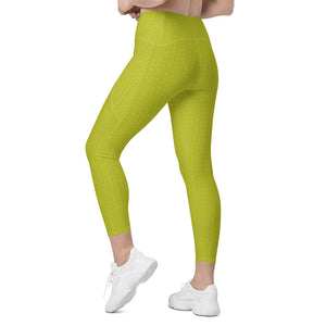 Lime Green High Waisted Leggings with Pockets