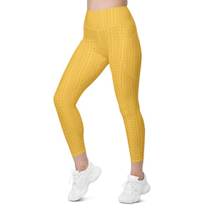 Daffodil Yellow High Waisted Leggings with Pockets
