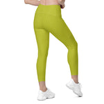 Load image into Gallery viewer, Lime Green High Waisted Leggings with Pockets
