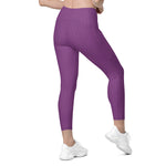 Load image into Gallery viewer, Dahlia Purple High Waisted Leggings with Pockets
