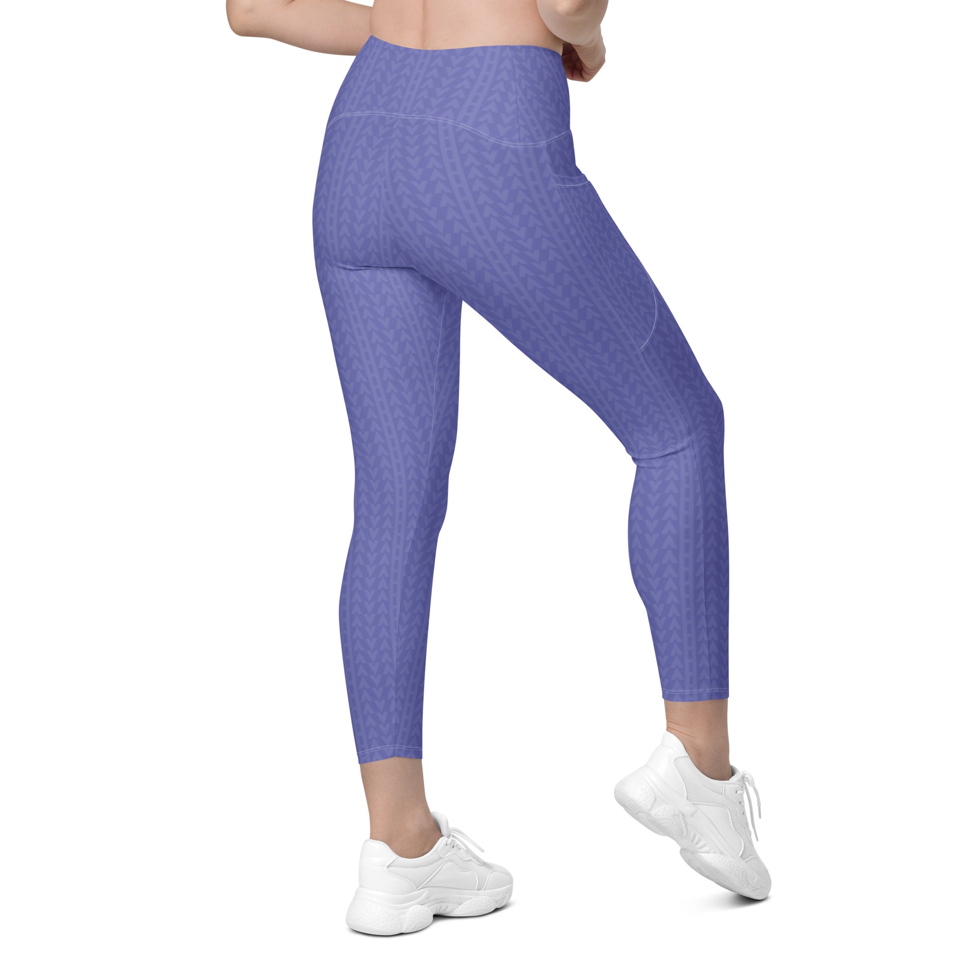 Lavender Bloom High Waisted Leggings with Pockets