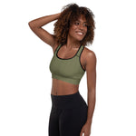 Load image into Gallery viewer, Olive Green Padded Sports Bra
