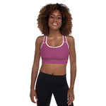 Load image into Gallery viewer, Hibiscus Purple Padded Sports Bra
