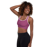 Load image into Gallery viewer, Hibiscus Purple Padded Sports Bra
