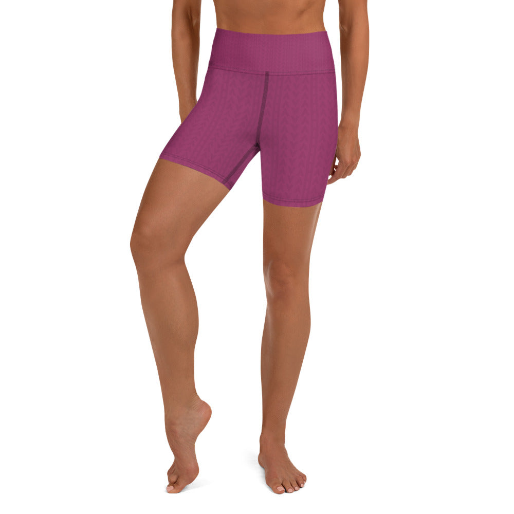 Hibiscus Purple High Waist Shorts